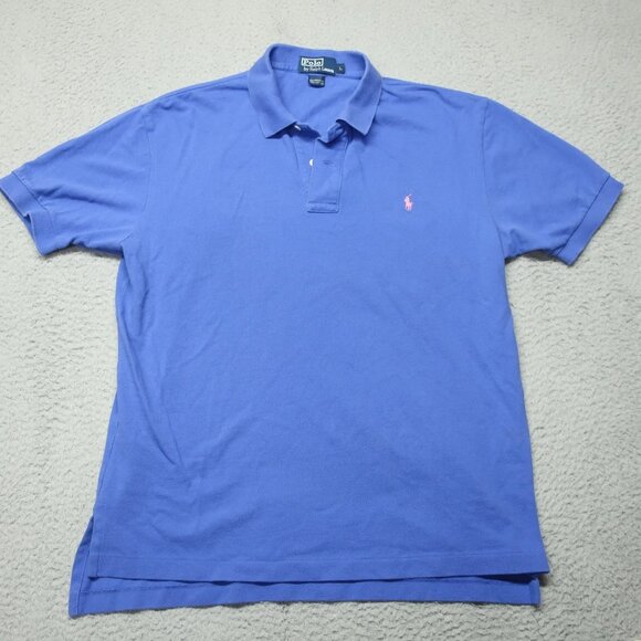 Ralph Lauren Other - Polo Ralph Lauren Shirt Men Large Blue Polo with Pink Pony Casual Cotton